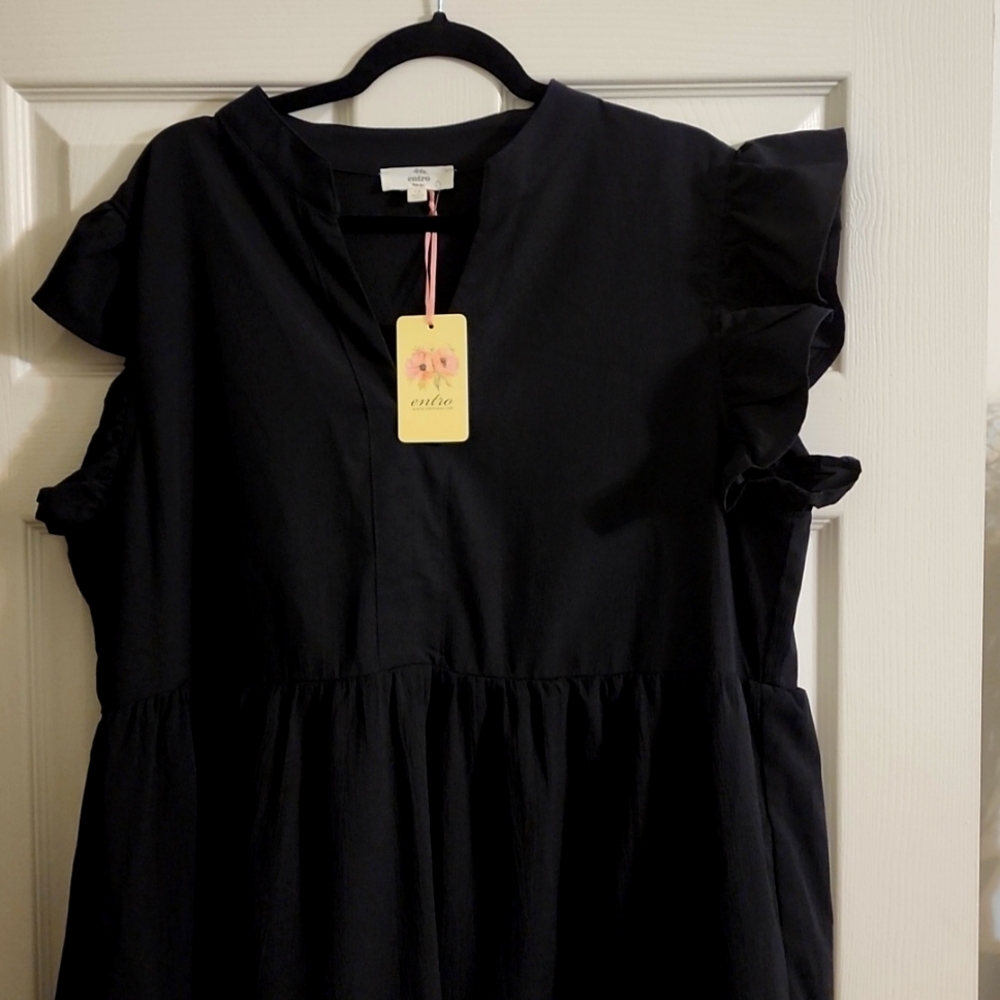 ENTRO,  1X, TIERRED PLUS SIZE, COLOR BLACK